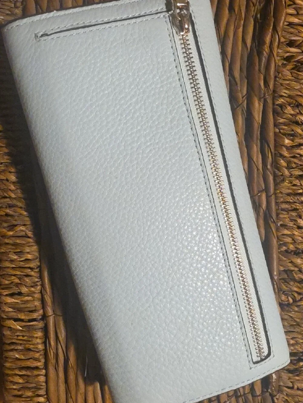 kate spade ♠️ Marti- Large Slim Flap Leather Wallet- Blue Glow